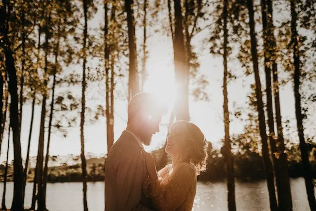 Pose Against The Sunset pose for Fall Couple Photoshoot Ideas