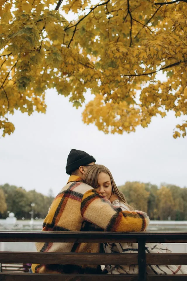 Hug Couple Pose For Couples Outdoors photoshoot